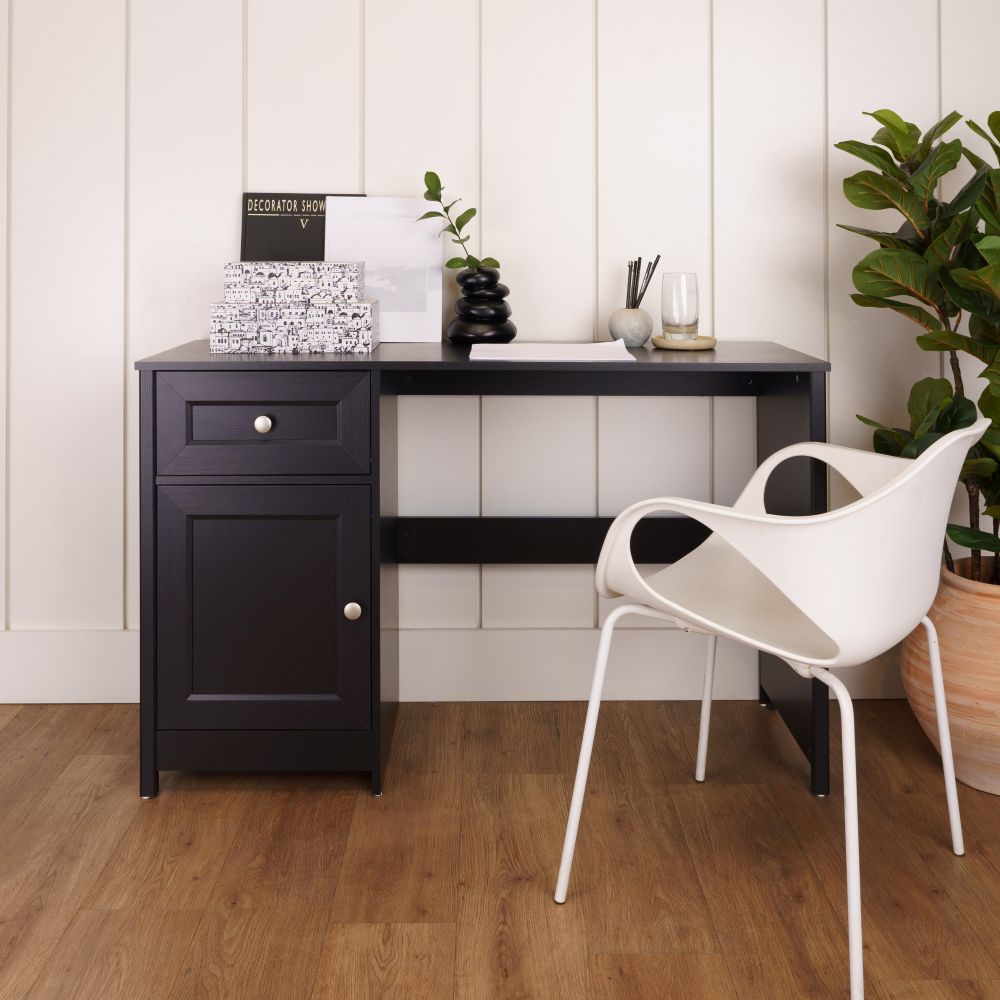 Mesa para Escritório Escrivaninha em Madeira 95 cm 1 Porta 1 Gaveta