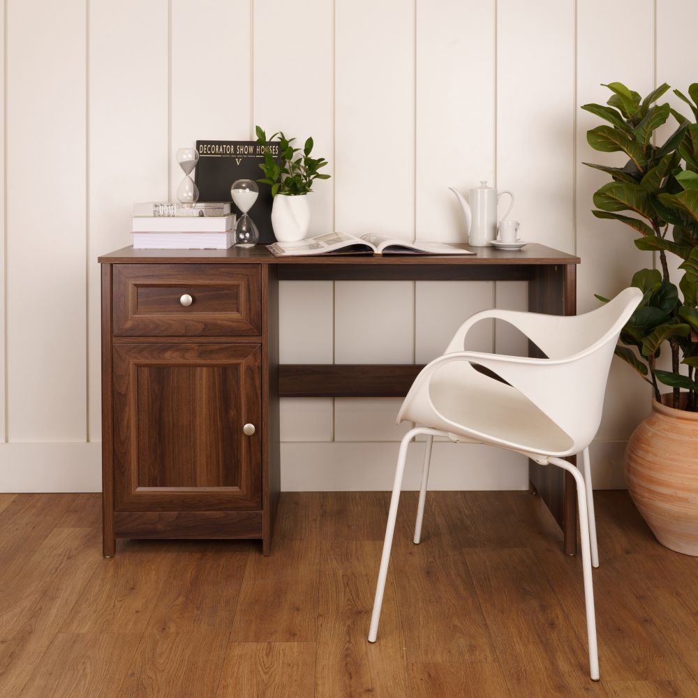 Mesa para Escritório Escrivaninha em Madeira 95 cm 1 Porta 1 Gaveta