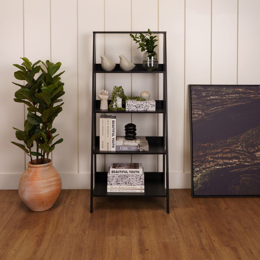 Estante Escada Decorativa com 4 Prateleiras em Madeira