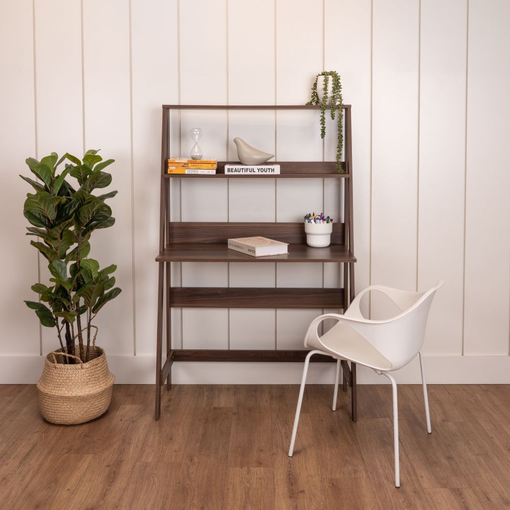 Escrivaninha tipo Escada com prateleira Home Office em Madeira