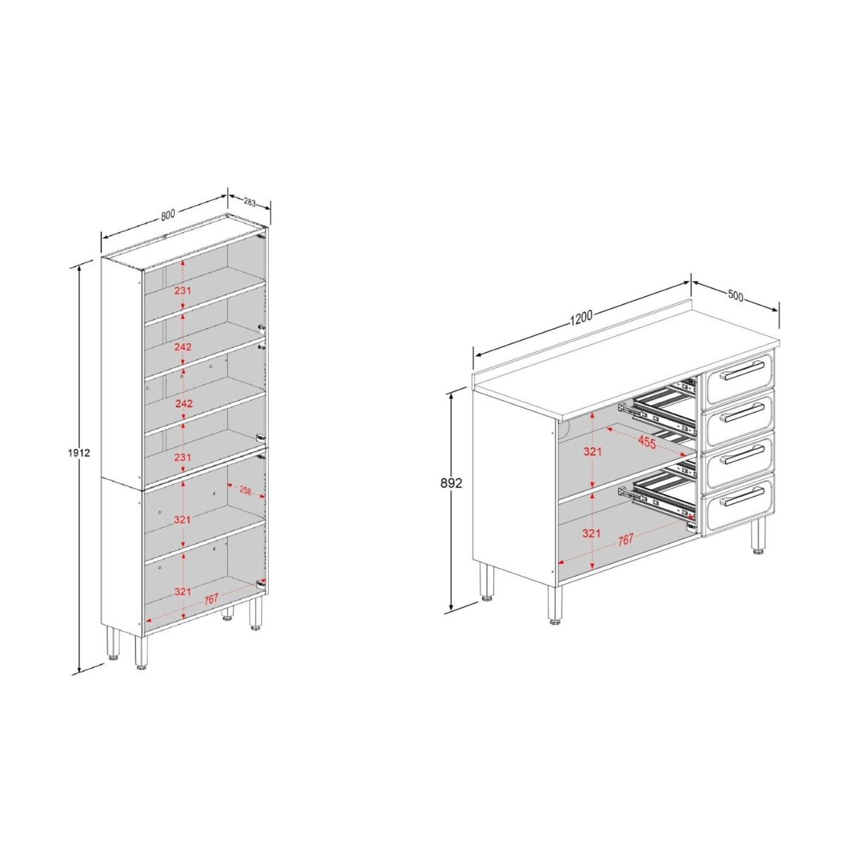 Cozinha Completa de Canto em Aço 9 Peças Bella Bertolini