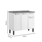 Cozinha Compacta em Aço com Pia 1 Gaveta Múltipla Bertolini