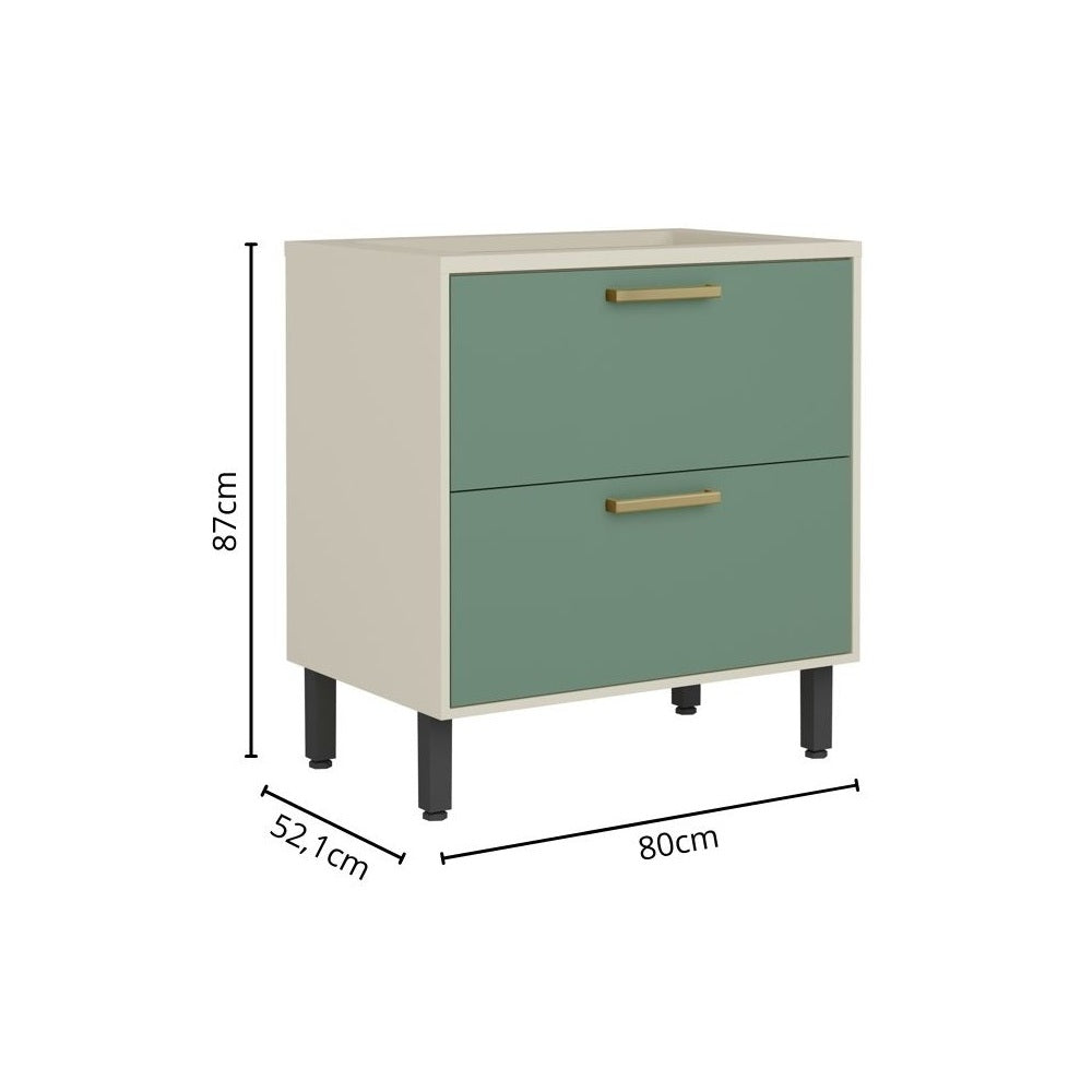 Cozinha Compacta em Madeira 4 peças com Tampo Bossa Nova Bertolini