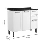 Cozinha Completa em Aço 12 Portas 2 Gavetas Múltipla Bertolini