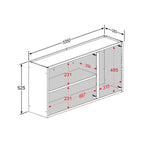 Armário Aéreo de Cozinha em Aço 3 Portas de Vidro Colors Bertolini