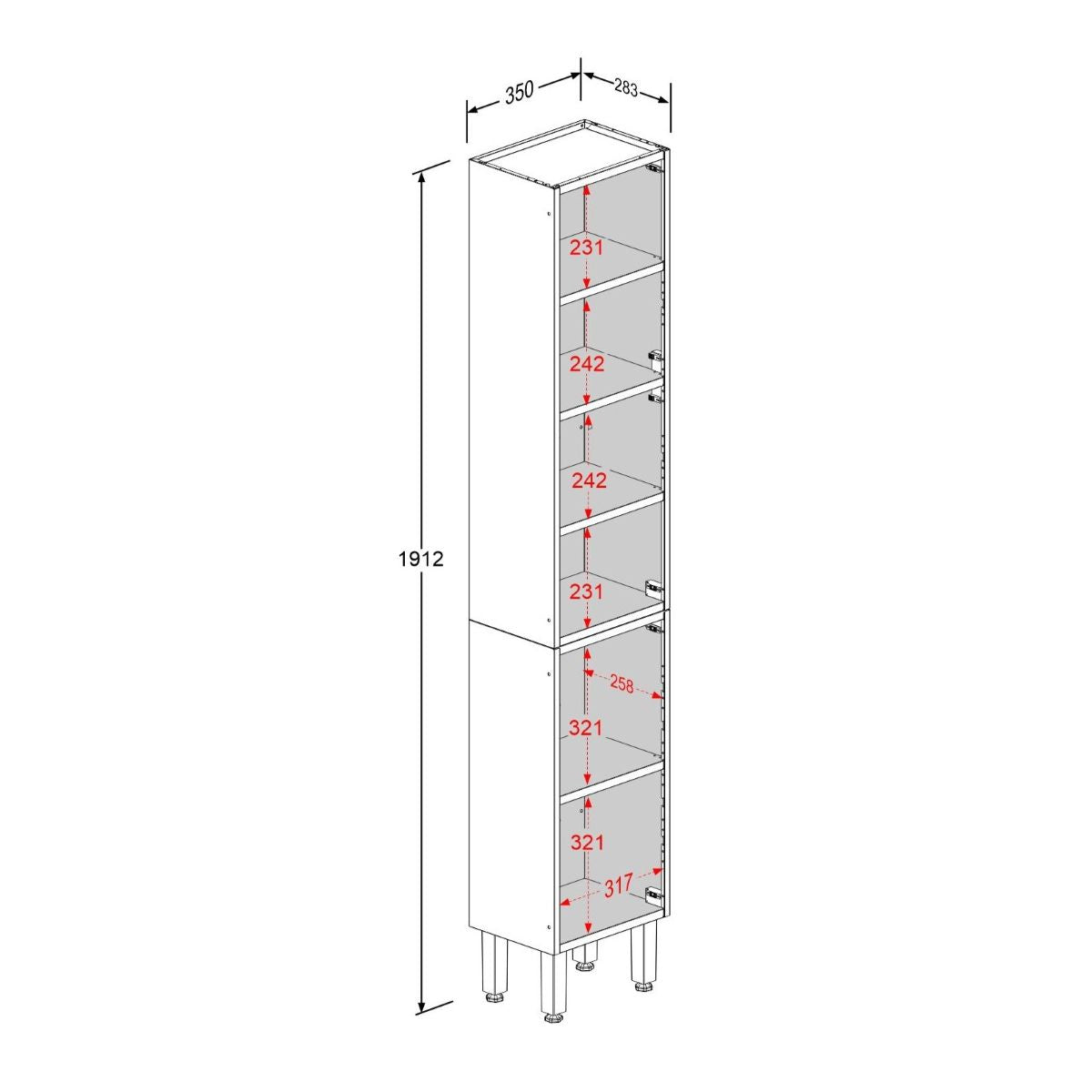 Armário Paneleiro Cozinha em Aço 3 Portas Múltipla Bertolini