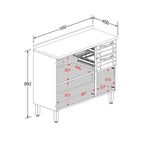 Cozinha Compacta em Aço com Tampo MDP 6 Portas 2 Gavetas Colors Bertolini