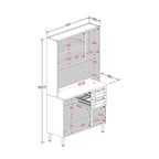 Cozinha de Aço Compacta 6 Portas 2 Vidros Múltipla Bertolini