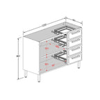 Balcão de Cozinha em Aço 2 Portas 4 Gavetas Evidence Bertolini