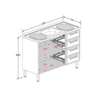 Balcão de Aço com Pia 2 Portas 4 Gavetas Gourmet Bertolini