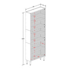 Armário de Cozinha em Aço 80cm 6 Portas 2 Vidros Estilo Bertolini