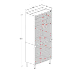 Armário de Cozinha em Aço para Forno 4 Portas Estilo Bertolini