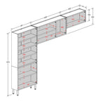 Cozinha de Aço Compacta 3 Peças Estilo Bertolini