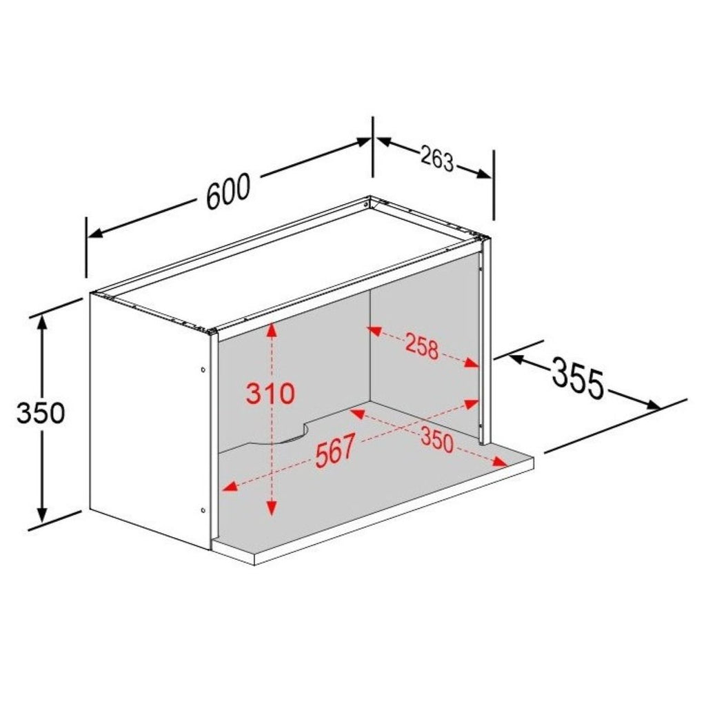 Armário de Cozinha em Aço e MDP 60cm para Microondas Bella Bertolini