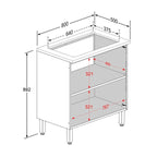 Balcão de Cozinha em Aço para Cooktop 2 Portas Gourmet Bertolini