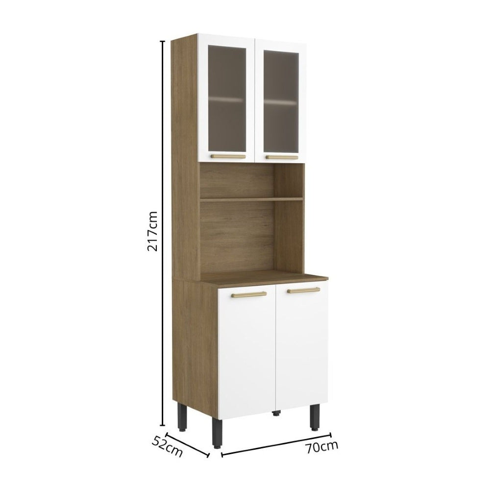 Cozinha Completa em Madeira com Pia 9 Portas 2 Gavetas Axé Bertolini