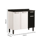 Cozinha Completa em Aço 14 Portas 1 Gaveta Múltipla Bertolini