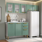 Cozinha Completa em Aço com Pia 8 Portas 2 Gavetas Bella Bertolini