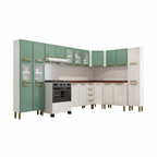 Cozinha Completa de Canto em Aço 9 Peças Bella Bertolini