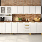 Cozinha Completa em Aço com Tampos em MDP 13 Ptas 4 Gav Bella Bertolini