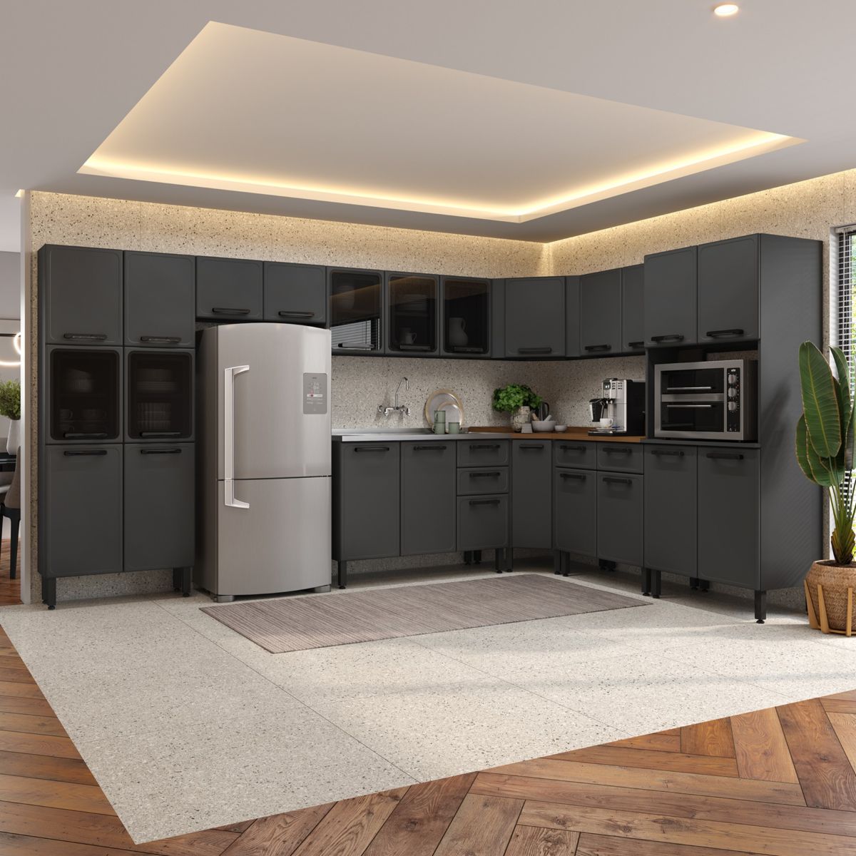 Cozinha Completa 9 Peças em Aço com Pia Estilo Bertolini