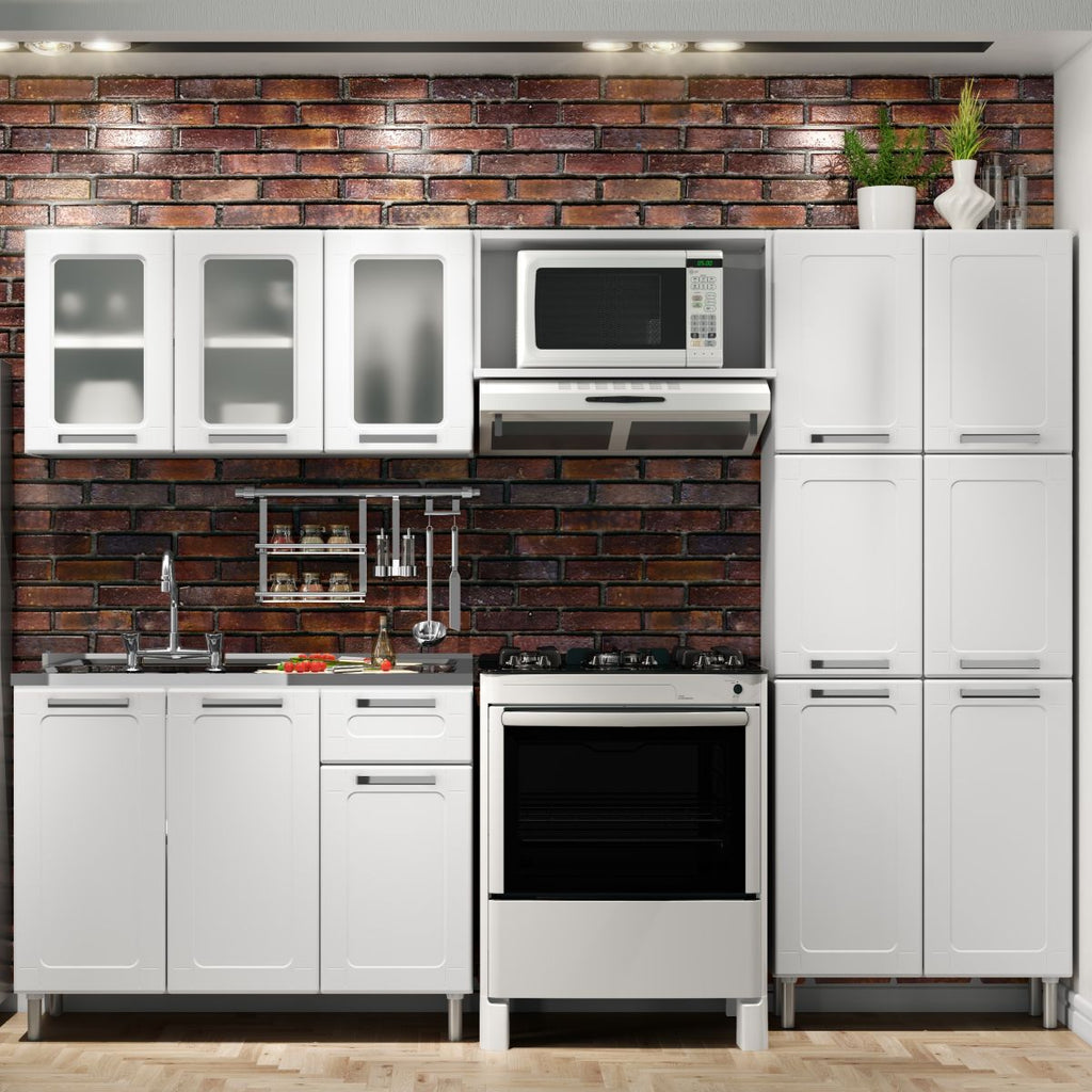 Cozinha Completa em Aço com Pia 12 Portas Múltipla Bertolini