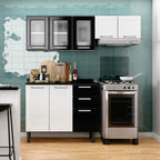 Cozinha Completa em Aço 8 Portas 2 Gavetas Múltipla Bertolini