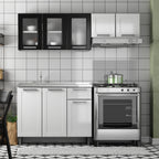 Cozinha Completa Aço com Pia 8 Ptas 1 Gav Múltipla Bertolini