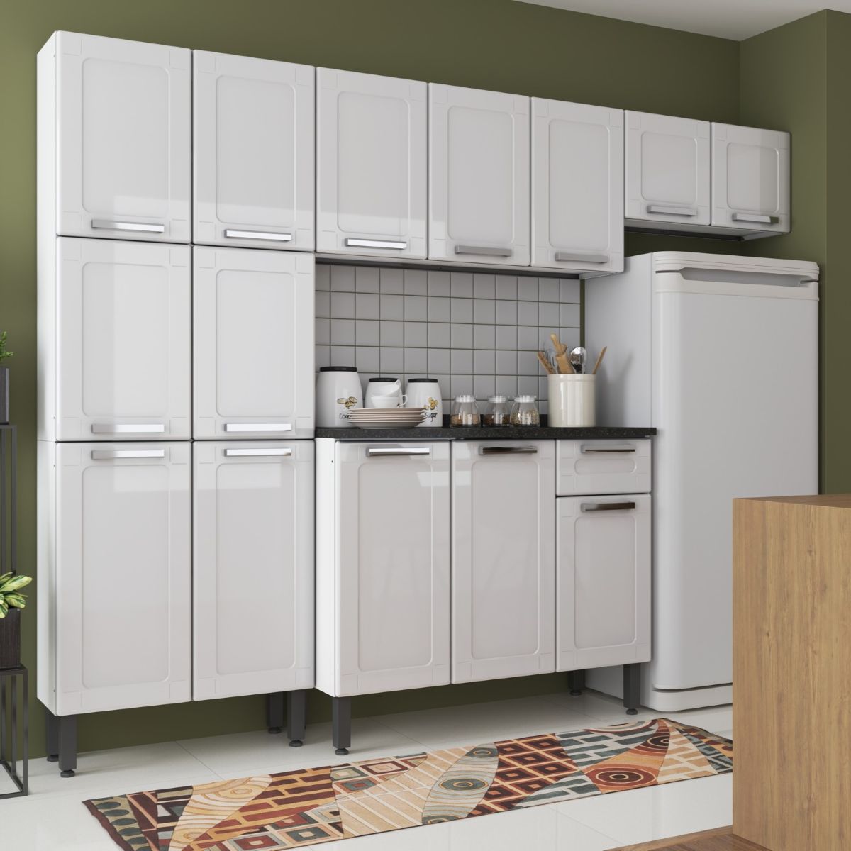 Cozinha Completa em Aço 1 Gaveta 14 Portas Múltipla Bertolini