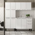 Cozinha Completa Aço com Pia 12 Portas Múltipla Bertolini