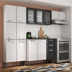 Cozinha Completa Múltipla em Aço 14 Portas 2 Gavetas Bertolini