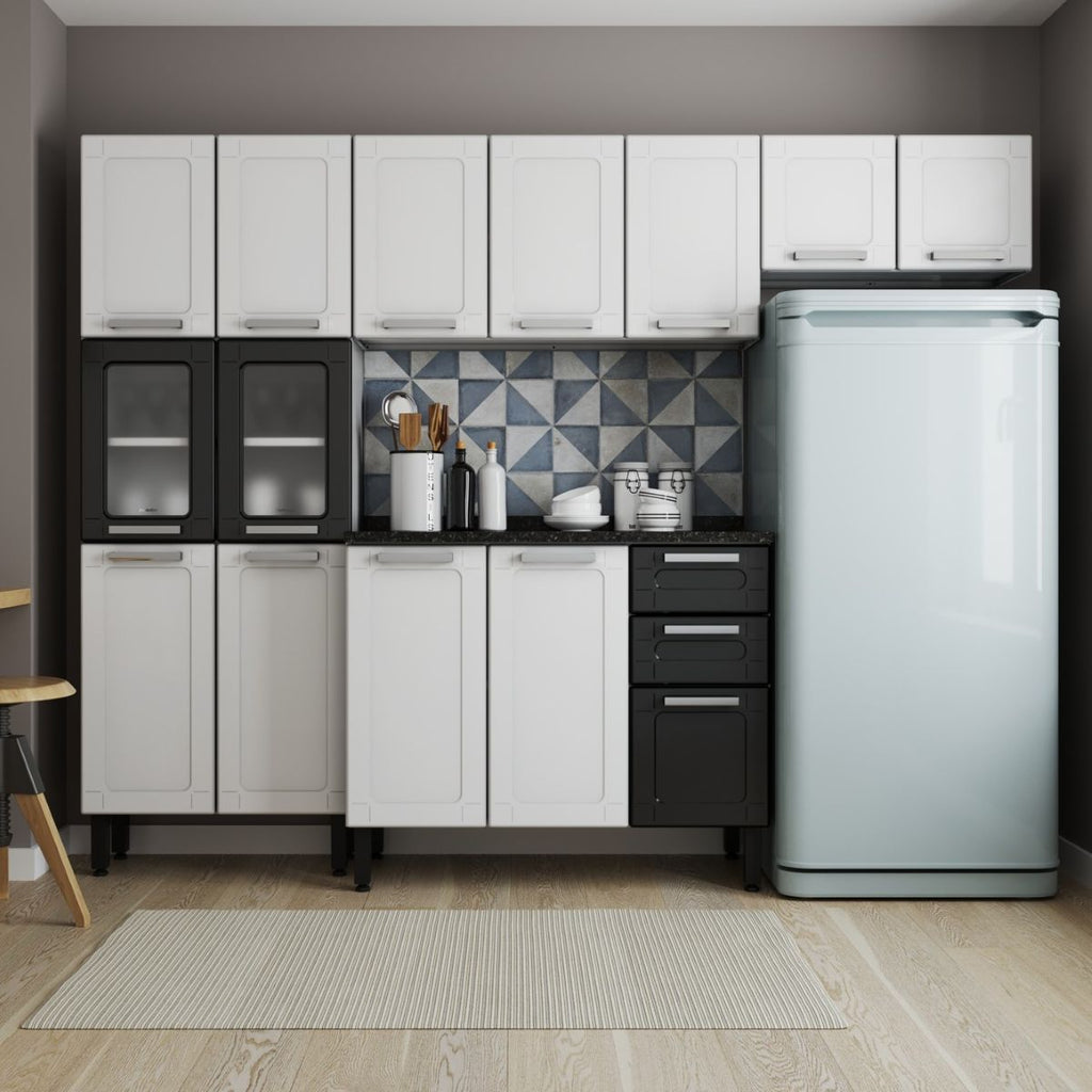 Cozinha Completa Aço Múltipla 14 Portas 2 Gavetas Bertolini