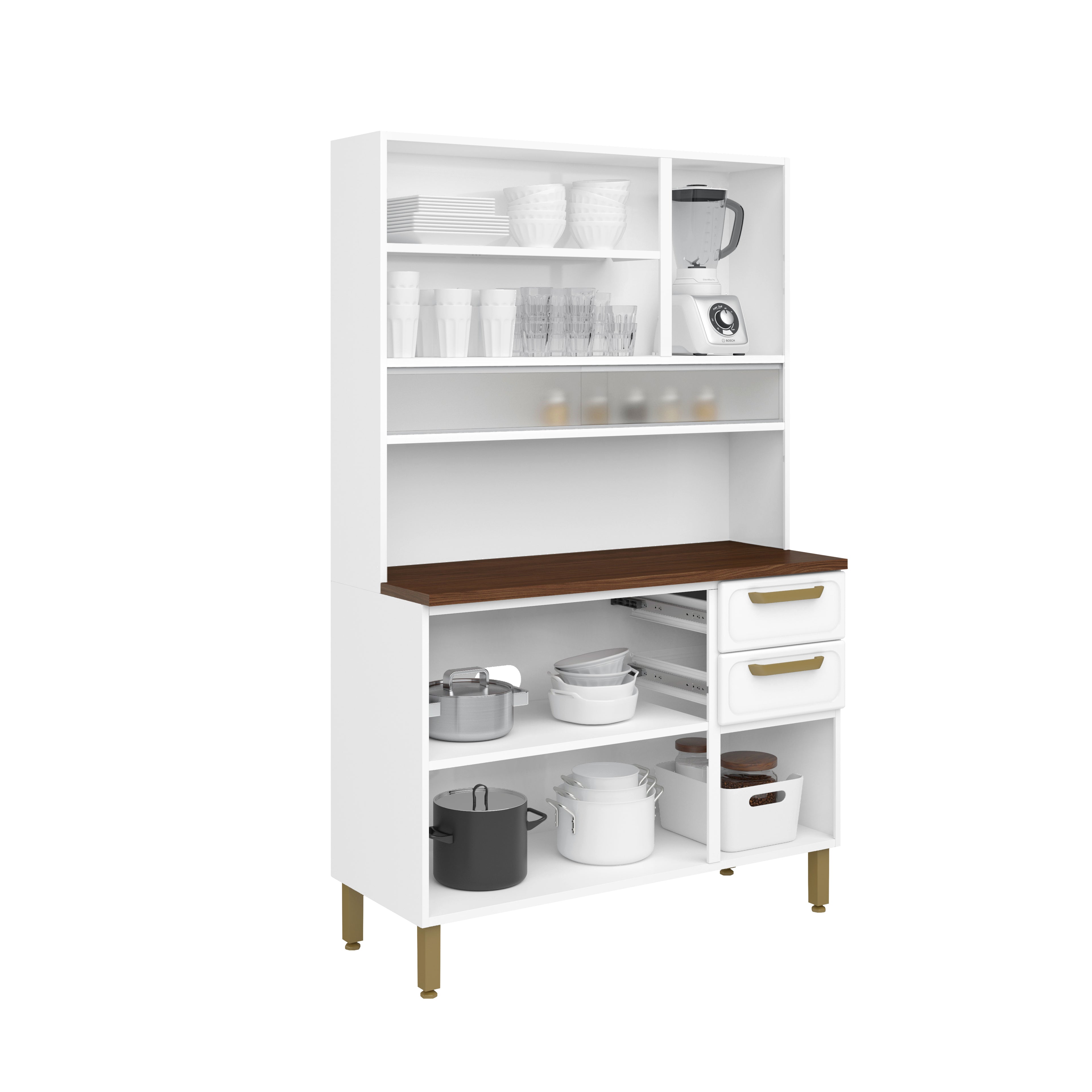 Cozinha Compacta de Aço 6 Portas 2 Gavetas Bella Bertolini