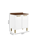 Cozinha Completa em Aço com Tampos em MDP 13 Ptas 4 Gav Bella Bertolini