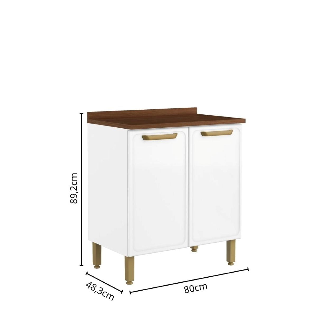 Cozinha Completa em Aço com Tampos em MDP 13 Ptas 4 Gav Bella Bertolini