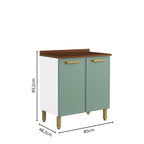 Cozinha Completa em Aço com Tampo MDP 16 Portas 2 Gavetas Bella Bertolini