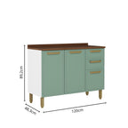 Cozinha Completa em Aço com Tampo MDP 16 Portas 2 Gavetas Bella Bertolini