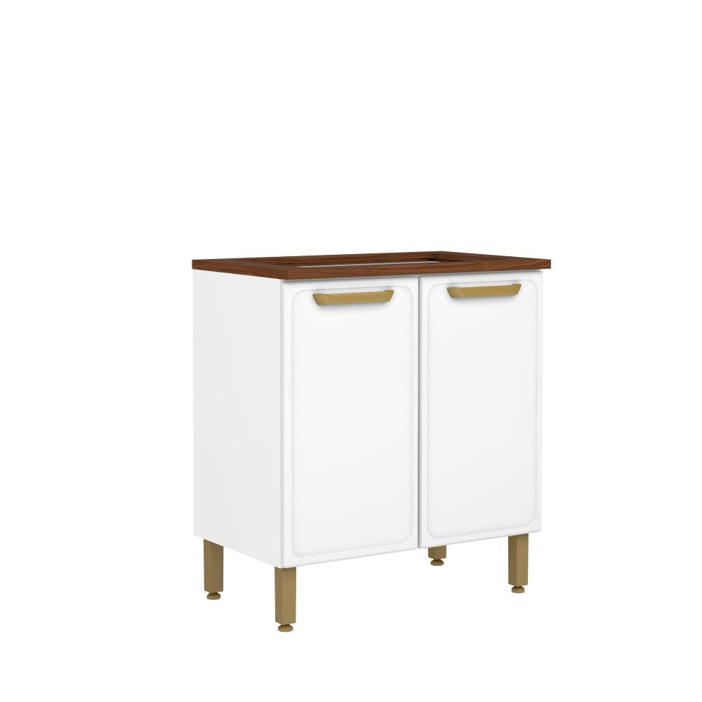 Balcão de Cozinha em Aço para Cooktop 2 Portas Bella Bertolini