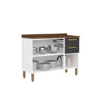 Cozinha Completa em Aço com Tampo em MDP 2 Gavetas 14 Portas Bella Bertolini