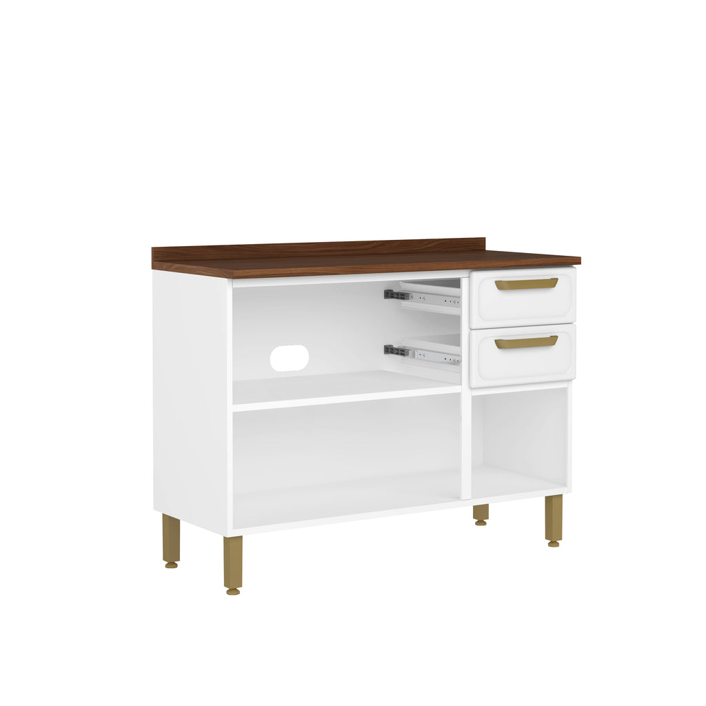 Balcão de Cozinha em Aço com Tampo 3 Portas 2 Gavetas Bella Bertolini