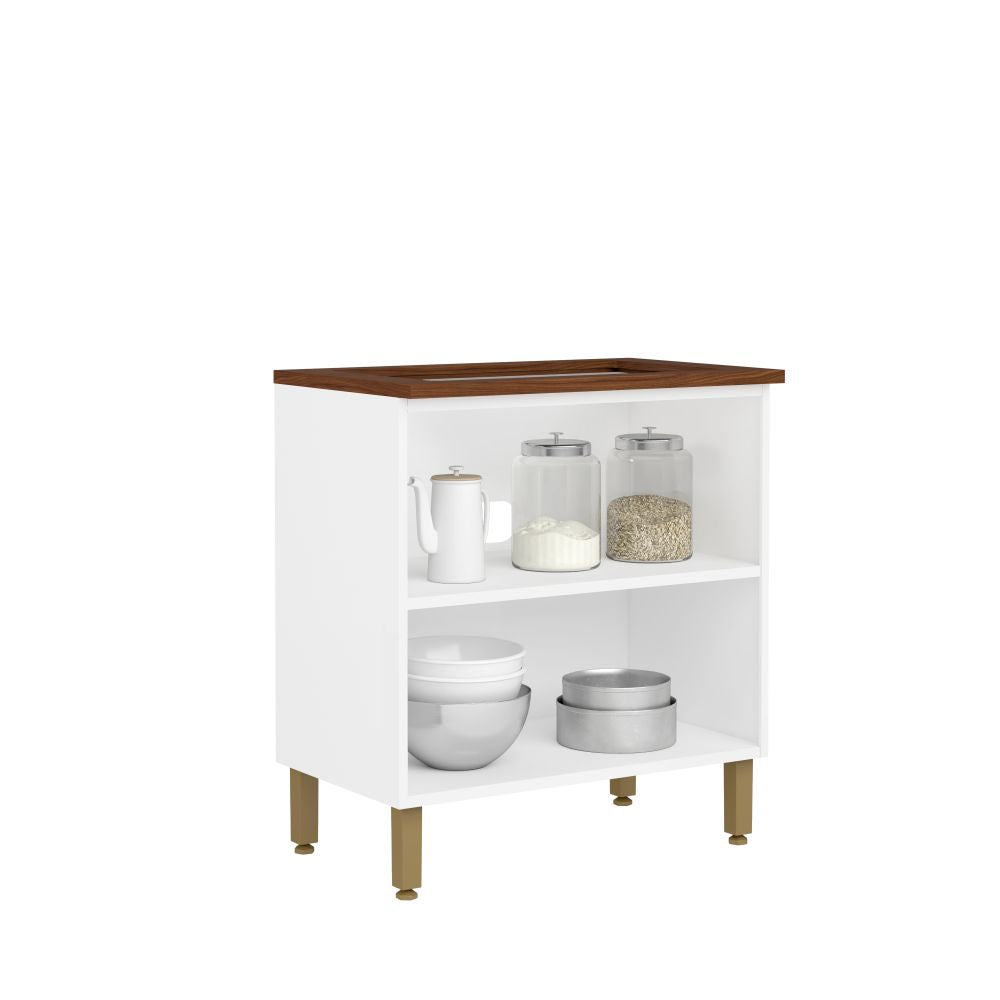 Balcão de Cozinha em Aço para Cooktop 2 Portas Bella Bertolini