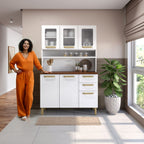 Cozinha Compacta de Aço com 6 Portas e 2 Gavetas Bella Bertolini