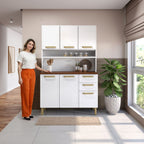 Cozinha Compacta de Aço 6 Portas 2 Gavetas Bella Bertolini
