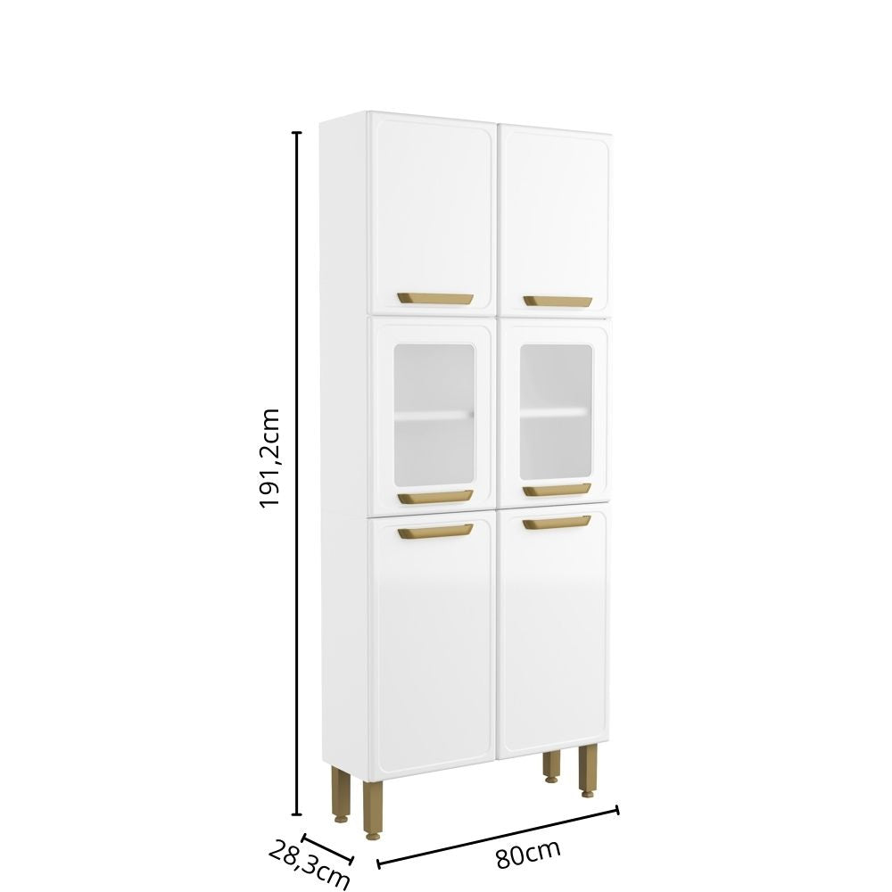 Cozinha Completa em Aço com Tampo MDP 16 Portas 2 Gavetas Bella Bertolini