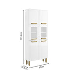 Cozinha Completa em Aço com Tampo MDP 16 Portas 2 Gavetas Bella Bertolini