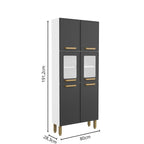 Cozinha Completa em Aço com Tampo em MDP 2 Gavetas 14 Portas Bella Bertolini