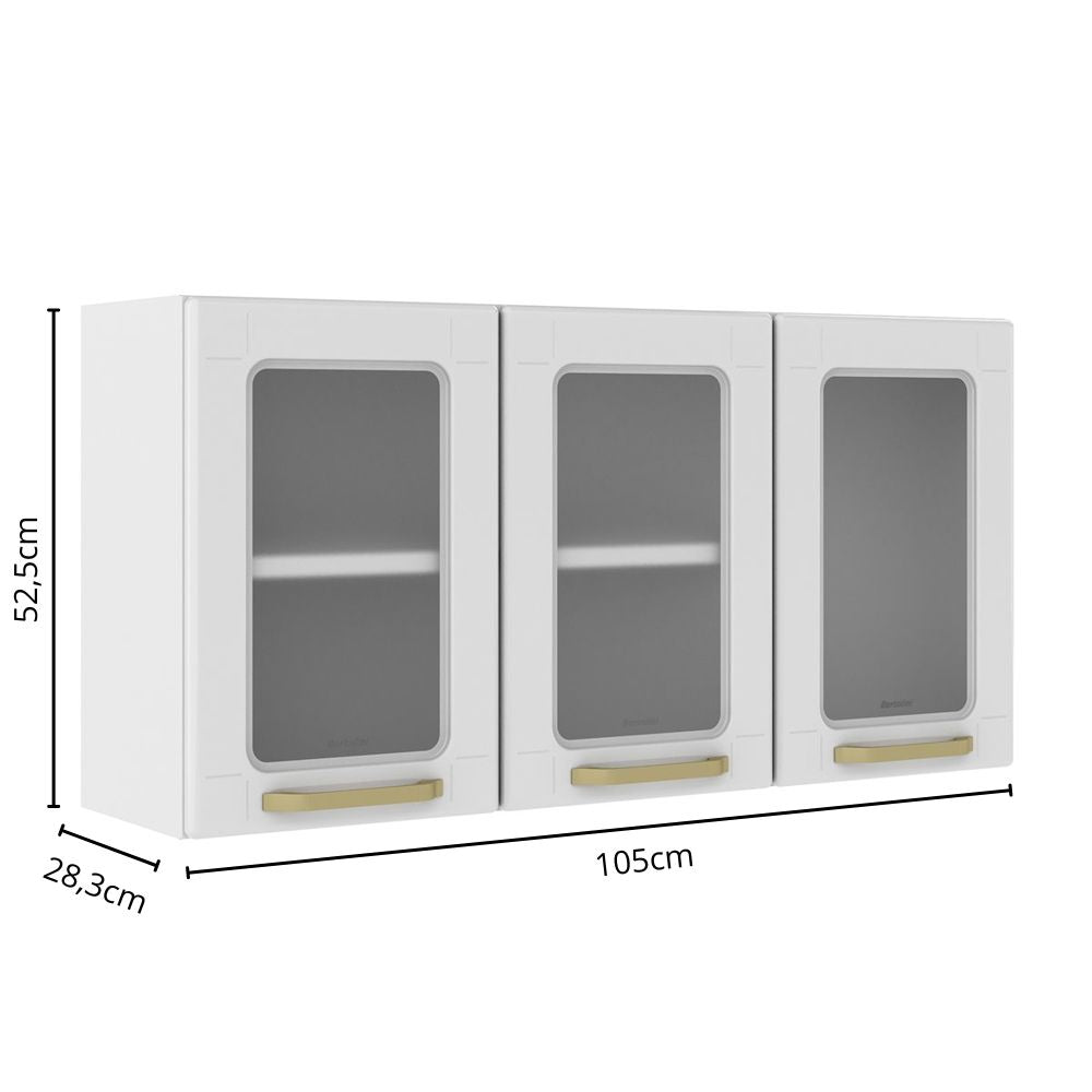 Cozinha Completa em Aço com Tampo MDP 14 Portas 2 Gavetas Colors Bertolini