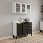 Cozinha Compacta em Aço com Tampo MDP 6 Portas 2 Gavetas Colors Bertolini