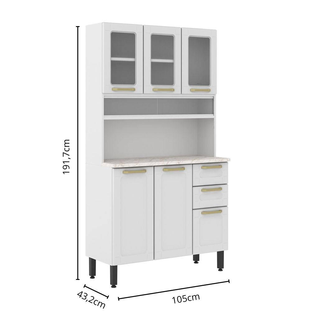 Cozinha Compacta de Aço com 6 Portas Colors Bertolini