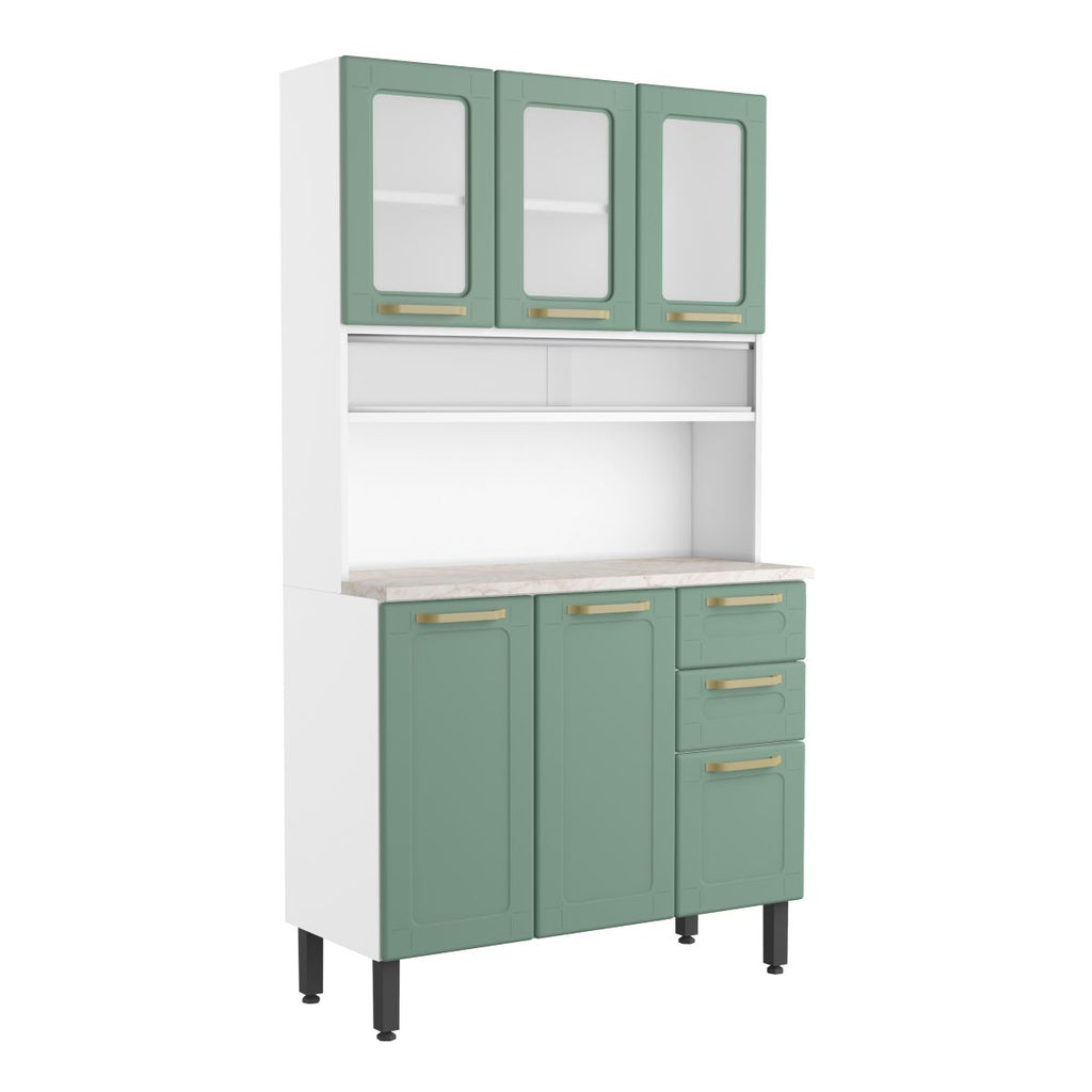 Cozinha Compacta de Aço com 6 Portas Colors Bertolini